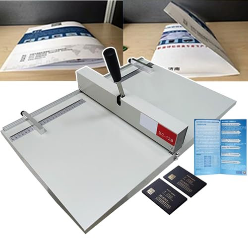WHRAOY Plieuse De Papier Robuste, Outil De Pliage De Papier A4 / A3, Plieuse De Papier Manuelle, Longueur : 360 Mm, avec 2 Dos Magnétiques, pour Papiers De 60 À 450 G,A