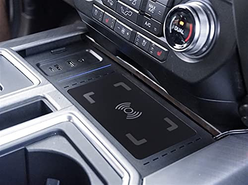 HUVNEXA, for, for Ford, for, for Explorer, F 150 SVT Raptor 2017-2020 Mobiltelefon 15W kabelloses Autofeuerzeug-Schnellladeboard Kabelloses Ladepad