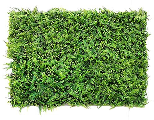 Paneles de pared de césped artificial, 24 piezas de boj verde artificial, paneles de seto de imitación flor mate verde privacidad hierba fondo para fiesta y hogar interior y exterior decorativo
