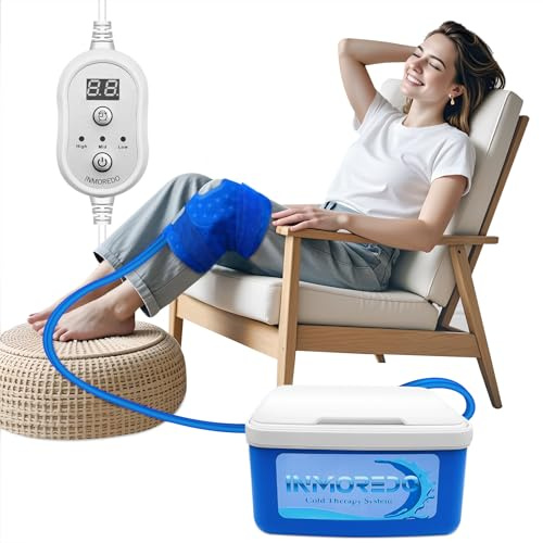 Inmoredo Kältetherapie-Maschine für Knieersatz mit programmierbarem Timer, Kryotherapie-Schmerzlinderungssystem für Sportverletzungen, Kniegelenkschmerzen, Zerrungen, Verstauchungen und Arthritis