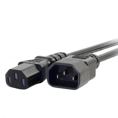 1.8m(5.9ft) IEC Cable, 250V 10A Male to Female Power Cord (IEC320C14 to IEC320C13), 18 AWG Kettle Lead Extension, PDU Computer Power Cord Extension for Power Supply, UL Listed