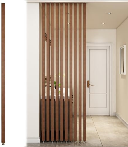 Moderner Raumteiler aus Massivholz, vom Boden bis zur Decke, luxuriöse vertikale Trennwand für Wohnzimmer und Schlafzimmer, einfache Installation (Farbe: Holz, Größe: 75 cm)