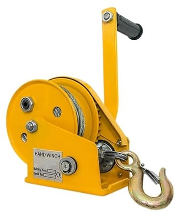 Handwinde 1200LB 1800LB 2600LB, manuelle Kurbel-Ratschengetriebewinde, automatische Bremse, mit 10m Drahtseil und Hochleistungshaken, manuelle Winde(1800Lbs)