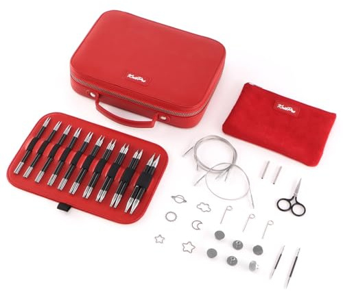 KnitPro Karbonz Élan Austauschbares Rundstricknadel-Geschenkset, Karbonfaser, 3.00-8.00mm, 1 Set