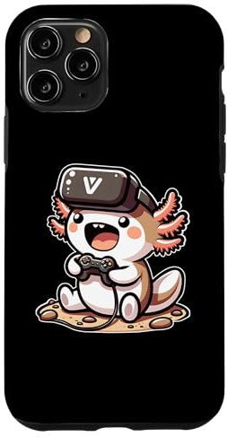 Funny gamer axolotl with vr headset Case for iPhone 11 Pro