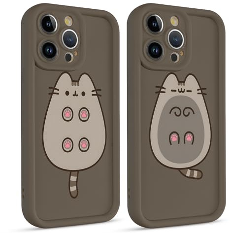 Stradvnaly 2 Stück Handyhülle für iPhone 17 Pro 6,3, Anime Cartoon Cute Katze Cat Manga Muster mit Weich TPU Silikon Schutzhülle Kawaii Case Stoßfest Kratzfest Bumper Cover, Pfote
