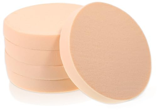 Make Up Schwamm 5 Stück, Nude Runde Makeup Sponge, Flache Make-up Schwämme für Foundation, Glatter Kosmetik Foundation Schwamm, Beauty Puder Quaste für Frauen