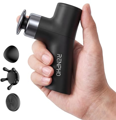 RENPHO Mini Massagepistole mit 3200 U/min – Kompakt und Leistungsstark | Ultraleichte & Ultraleise Mini-Massagepistole für Reisen, Arbeit und den täglichen Gebrauch,Geschenk für Reisende