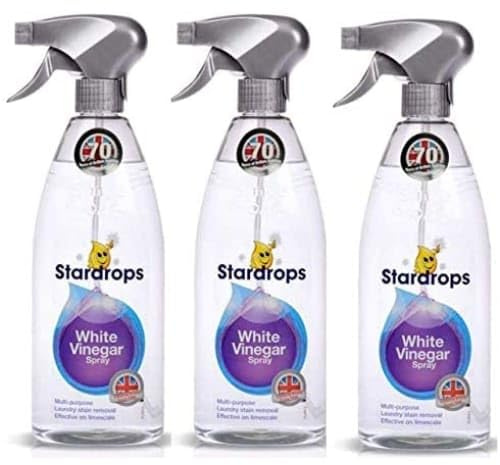 White Vinegar Spray, Multi-Purpose Surface Cleaner, Removes Laundry Stains and Limescale, 750ml, Pack of 3
