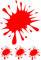 Samunshi® Farbkleckse Aufkleber Klecks Sticker 4 Stück im Set 1x13x15cm-3x4x5cm hellrot