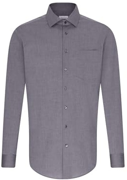 Seidensticker Herren Mens Regular Longsleeve Cotton Business Shirt, Grau(003000), 52 EU