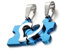 JewelryWe Schmuck 2 Freundschaftsketten Herz Puzzle Love Edelstahl Partner-Anhänger, Halskette für Damen & Herren, Farbe Silber Blau
