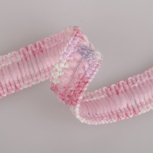 Neotrims Luxury Crochet Fancy Velour Feel Ribbon Trimming for Sewing By the Yard. Simply Stunning, A unique Limited Edition Fancy Ribbon trimming Flat Tape, 15mm Wide A Soft Luxurious Feel, made using Fancy Yarns, especially Chenille Type Yarn, Great Border trimming for Home Decor, Apparel or Decoration. Sold as 3 meters or 6 meters , or mix of 6 meters (2 metres each); 3 Great colour available 1) Pink, 2) Red Carnival, 3) Cream Spring; Great Price. Great Quality.