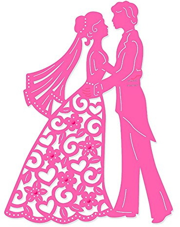 Sweet Dixie SDD213 Wedding Couple Die, Metal, Grey, 23.3 x 13 x 0.8 cm
