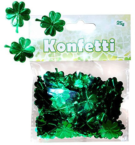 Udo Schmidt Konfetti Kleeblatt Grün Streudeko Tischdeko Glücksbringer St Patricks Day Silvester Geburtstag Dekoration 25 gr Kleeblattkonfetti