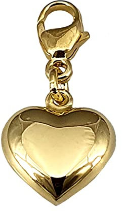 Charm Anhänger Einhänger Herz 3D Glanz echt Gold 333 Gold Gelbgold 8kt Herzchen