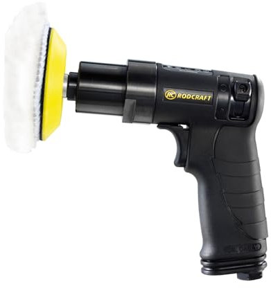 Rodcraft RC7683 Druckluft Einhand-Polierer, Schleifpad-Ø 75 mm, Drehzahl 15.000 U/min, 5mm Hub
