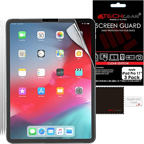 TECHGEAR [3 Pack] Screen Protectors for iPad Pro 11, Clear Screen Protector Guard Covers Compatible with Apple iPad Pro 11 inch 2022 / 4th Generation, 2021 / 3rd Gen, 2020 / 2nd Gen 2018 / 1st Gen