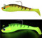 Mega Fishing Norwegen UV Shad Meeresköder - Gummifisch + Jigkopf - Dorsch Köder - 20cm / 300g & 26cm / 440 g (Fluo Gelb - 20cm / 300g)