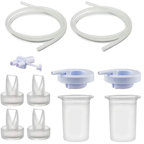 Maymom Pump Parts Compatible with Ameda Purely Yours Pumps, MYA Joy; Incl. Top Cap, Silicone Membrane, Duckbill, Tubing and Adapter; Replaces Ameda Spare Parts