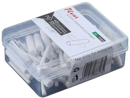 Lyguy Lot 70 gommes de rechange 2,3 mm et 5 mm, caoutchouc, blanc