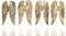 B2S BACK2SEASON Kerzenstecker Kerzenpin Engelsflügel 4 Stück Stumpenkerzen Gold antik Aluminium Kerzen Advent Flügel 4er Set