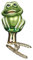 Christbaumschmuck Christbaumhänger Inge-Glas mit Sternenkrönchen, handbemalt und mundgeblasen, Mini Frosch, 5.5 cm