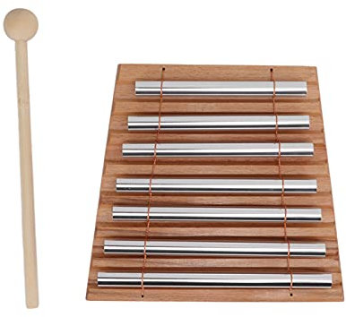Campana di Meditazione 7 Toni Chime Percussion Strumenti Musicali, Carillon di Energia Energy Chime Campane da Meditazione per Didattico 7 X 6 X 1,2 Pollici
