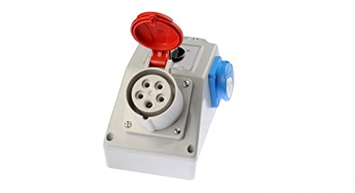 Installationssatz mit Sockel 16A 5P+2P+Z (L-0-P) rot ZI03R221 spamel 5907723000247