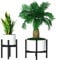 ZMTECH Adjustable Plant Pot Stand, 23-35cm Metal Tall Plant Holder for Indoor Outdoor Use, Modern Mid Century Extendable Coated Steel Flower Stand, Black