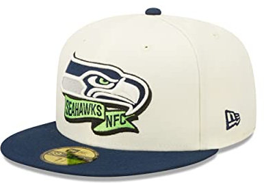 New Era Seattle Seahawks NFL 2022 Sideline Chrome White 59Fifty Basecap Seattle Seahawks Creme 7 5/8