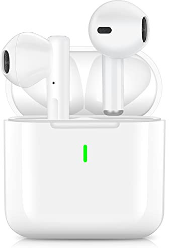 VIIMI Auriculares Inalambricos, Auriculares Bluetooth 5.1 HiFi Estéreo con Cancelación de Ruido, Incorporado HD Micrófono, IPX7 Impermeables, Reproducción de 35H Control Tactil, Blanco Pro