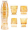 Hosoncovy 4 Tassen Set Faltbare Glastasse Koi-Fischtasse Wassertasse Trinktasse Teetasse Kaffeetasse Trinkgläser Dekorative Hausverzierung Glasthumbler für Cocktails, Saft, Erfrischungsgetränke (Gold)