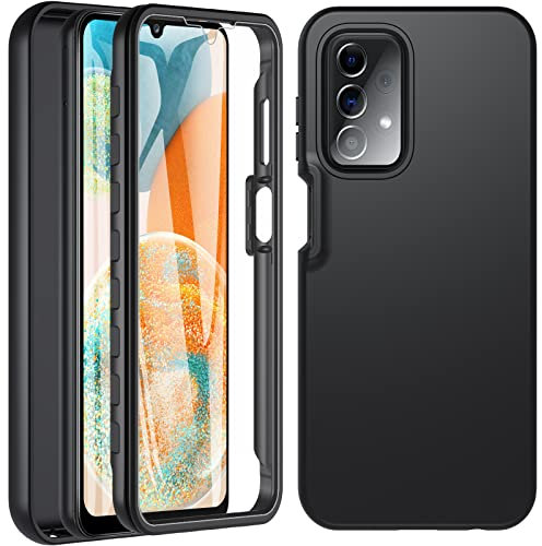 OWKEY für Samsung Galaxy A23 5G Hülle,Samsung A23 5G Hülle,360 Grad Rundumschutz Stoßfest Handyhülle Silikon Bumper Case Outdoor Cover Mit Eingebautem Displayschutz Schutzhülle für Samsung A23,Schwarz