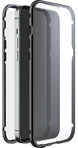 Black Rock - Hülle 360 Grad Glass Case Passend für Apple iPhone 14 Pro Max I Handyhülle, Magnet Verschluss (Transparent mit schwarzem Rahmen)