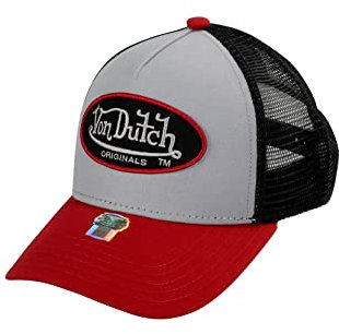Von Dutch Trucker Cap Boston Grey Black Grau Rot Schwarz, Size:OneSize
