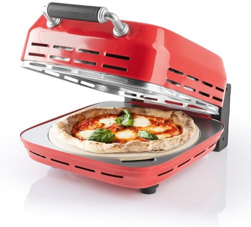 GOURMETmaxx Elektrischer Pizza-Ofen inkl. Pizzastein | Pizza-Maker mit 1800 Watt & Timerfunktion | 30 cm Durchmesser auch ideal für Flammenkuchen, Wraps oder knuspriges Brot| bis 400° C [3-4 min]