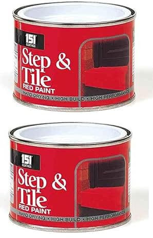 PEBBLE HUG 2x 151 Coatings Step & Tile Glossy Red Paint for Tiles, Wood, Metal, Concrete Top Coat Paint Ideal For Indoor and Outdoor (Pack of 2, 180 ML)