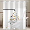 Ttincceer Rideau de Douche Chat Double Couche Sans Crochet - Motif Chaton et Patte, Bande Dessinée, Doublure Encliquetable, Étanche - 71x71 Pouces
