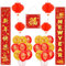 DPKOW 25 STK Chinese New Year Decoration 2025 Chinesische Neujahrsbanner Couplet Chinesische Laternen Luftballons für 2025 Chinesische Deko Wandtür Chinesisches Neujahr Partyzubehör Frühlingsfestdeko