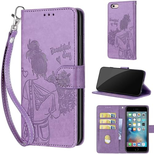 Cover per iPhone 6 / 6s Custodia, con [Slot per Schede] [Kickstand] Premium Pelle PU Antiurto Portafoglio Cover Custodia compatibile iPhone 6 / 6s Viola