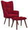 vidaXL Chaise de Relaxation avec Repose-Pied Fauteuil de Détente Siège de Relaxation Chaise de Détente Salon Salle de Séjour Rouge Bordeaux Velours