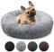 bluzelle Orthopädisches Hundebett für Mittelgroße Hunde, 70cm Donut Kissen Waschbar Memory Foam Rund, Hundekorb Hundekissen Flauschig Plüsch Kunstfell Weich, Farbe:Hellgrau
