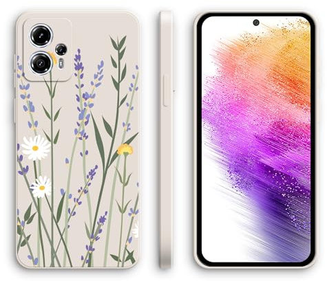 XINYEXIN Silicone Case for Motorola Moto G13 / Moto G23 with Cute Pattern Slip Resistant Slim Fit Shockproof Protective Phone Case Cover - Lavender, White