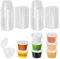SLTAXAR 100 PCS Petit Gobelet Plastique Réutilisable avec Couvercle 25ml, Petit Récipient Sauce, Pot à Sauce en Plastique avec Couvercle, Petit Récipient avec Couvercle, Pot à Sauce 25ml pour Sauce