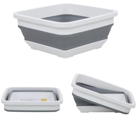 Marko Outdoor Square Collapsible Bowl Washing Up Basin Pop Up Multipurpose Portable Compact Home Kitchen Camping Cleaning Wash Tub
