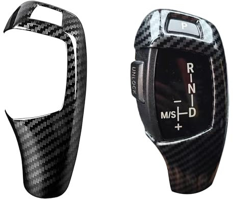 LIANCHEN Schutzhülle Innenausstattung Auto Gangschaltung Kopfverkleidung Abdeckung Gear Shift Knob Cover Trim Auto Carbon Schaltknauf Abdeckung Verkleidung