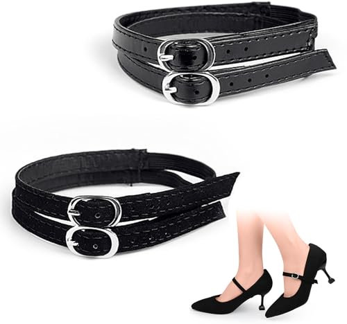 2 Pairs Shoe Straps High Heel Shoelaces Anti-loose and Non-slip Buckles Replacement Shoelace Accessories PU Leather Shoe Belt for Women Girls Sandals