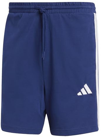 adidas Men's Essential Three Stripes Single Jersey Short 7IN, Dark Blue/White, XL