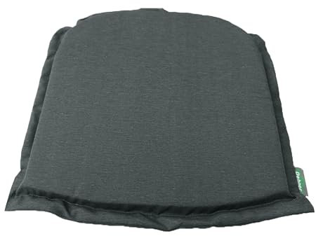 Dehner Sitzkissen Veneto, Stuhlkissen wasserabweisend, 47 x 4 x 48 cm, Baumwolle/Polyester/Viskose, dunkelgrau